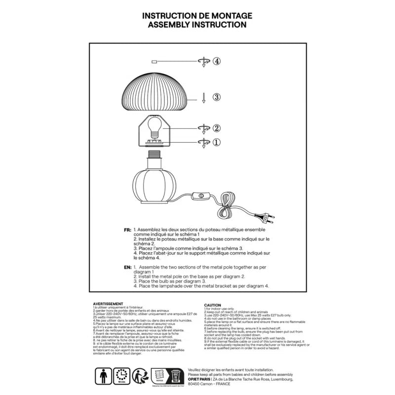 Lampe Madeleine Rose
