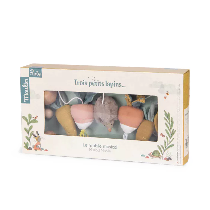 Mobile musical croisillon - Trois petits lapins