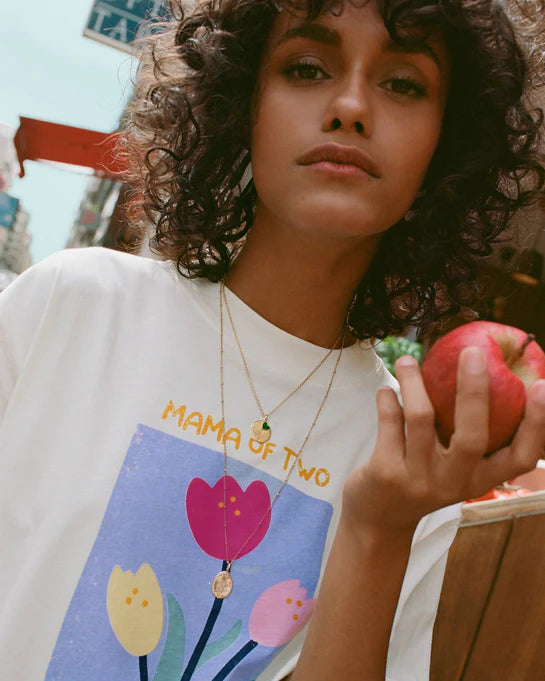 Le médaillon Cœur Manon émail vert et or fin 24 carats - 7mm