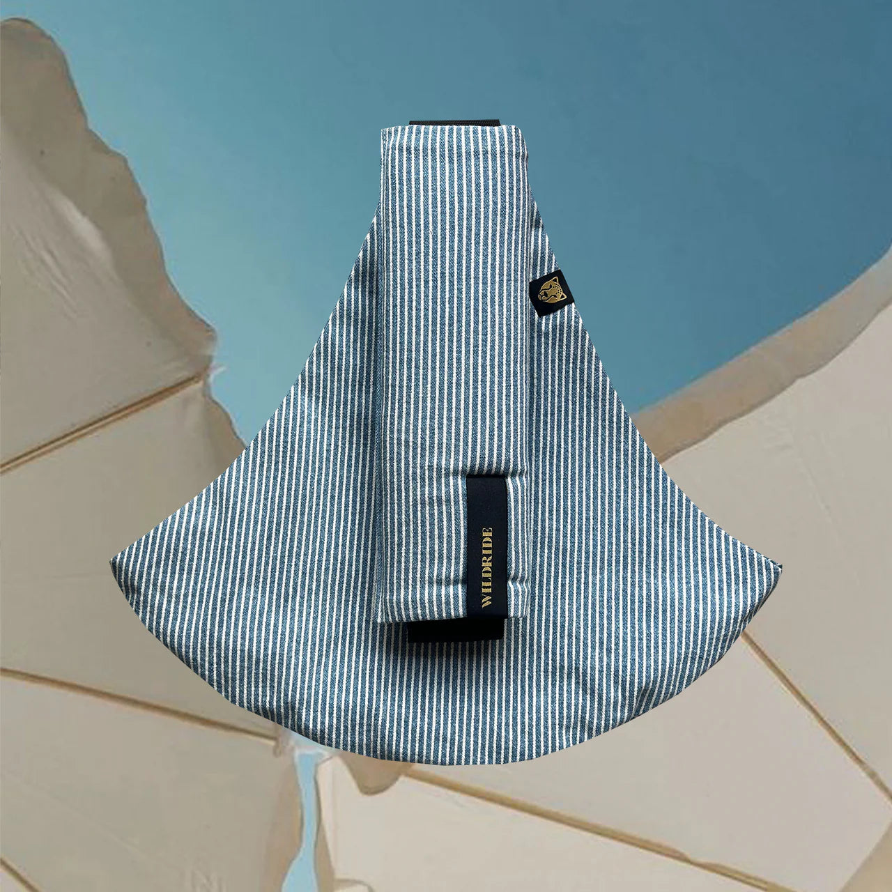 Porte-bébé à rayures en denim clair