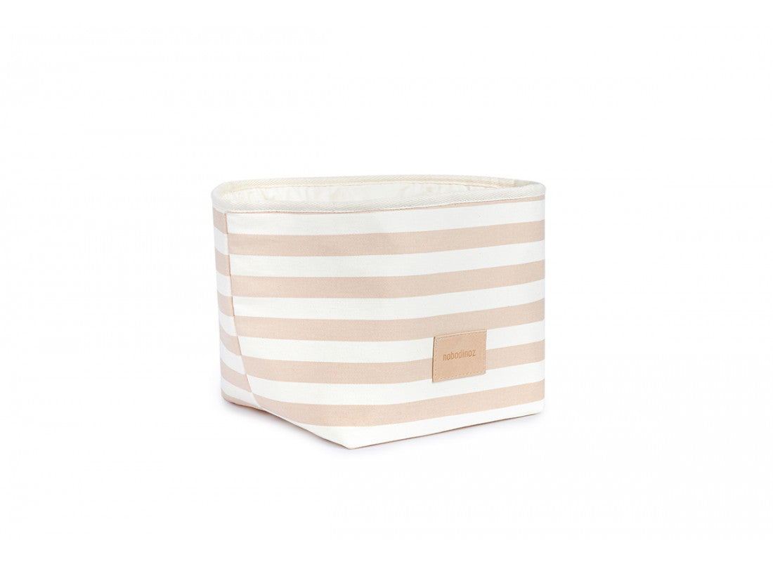 Panier à jouets Little Django • taupe stripes natural