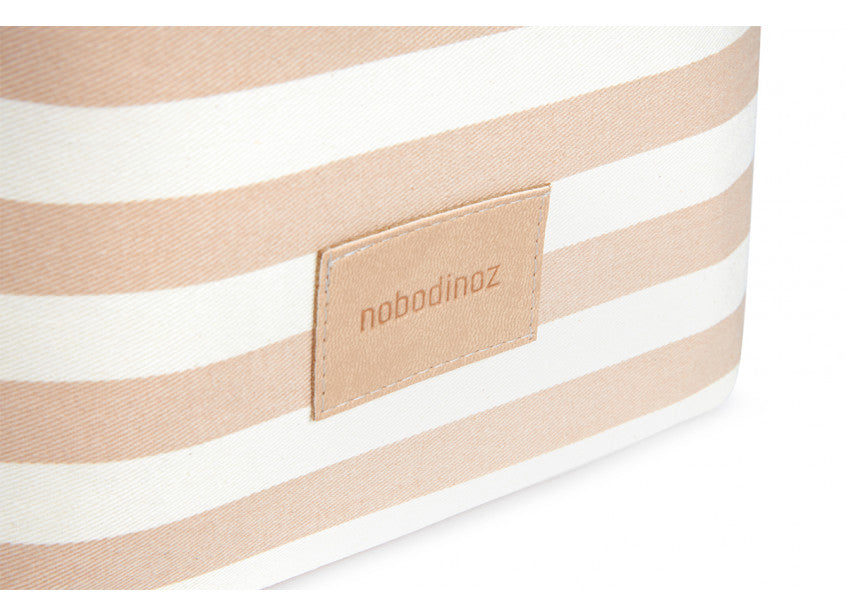 Panier à jouets Little Django • taupe stripes natural