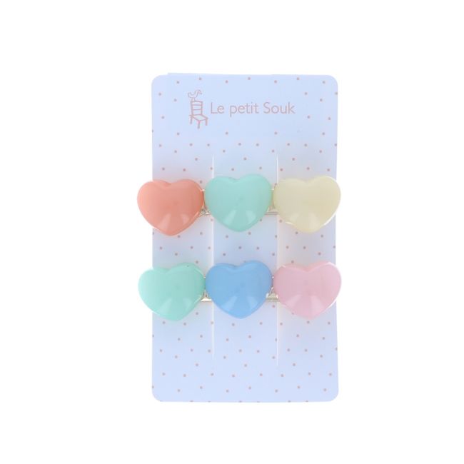 Lot de 2 barrettes cœurs