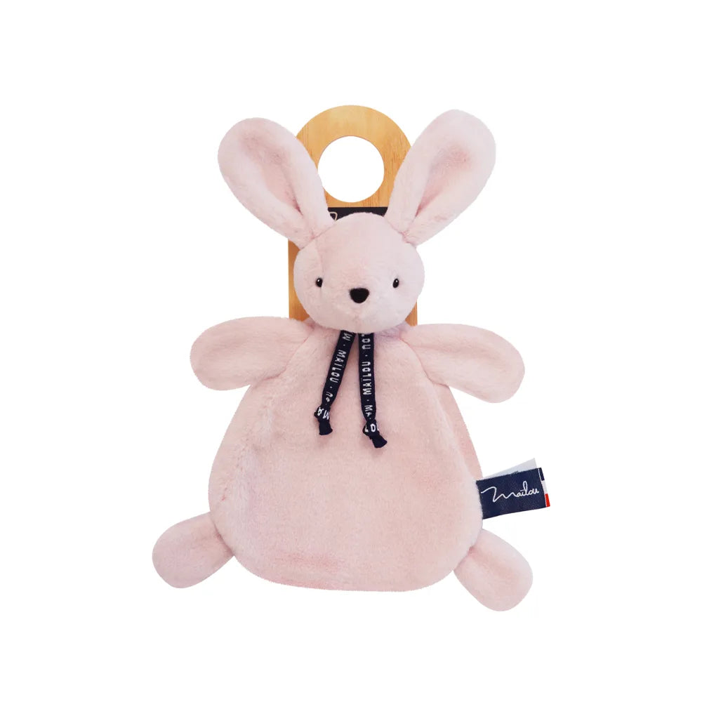 Doudou plat Lapin Dorlotin – Rose poudrée