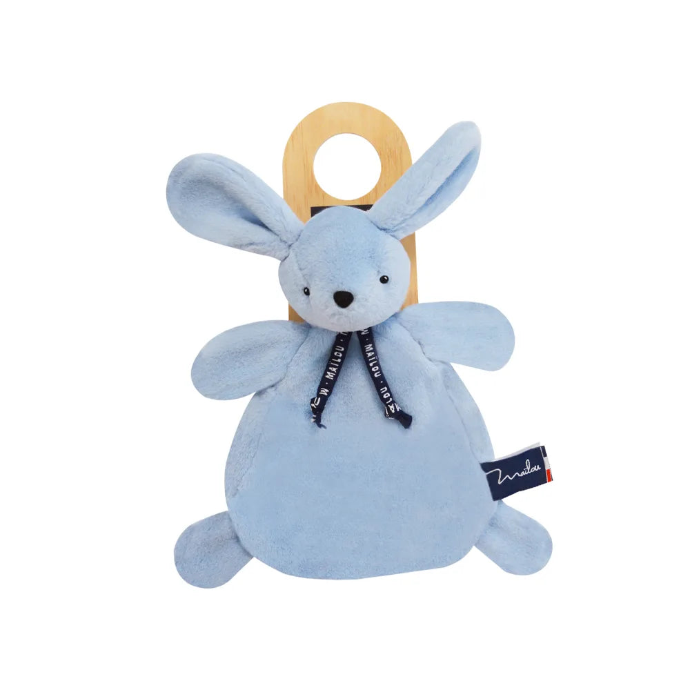 Doudou plat Lapin Dorlotin – Bleu