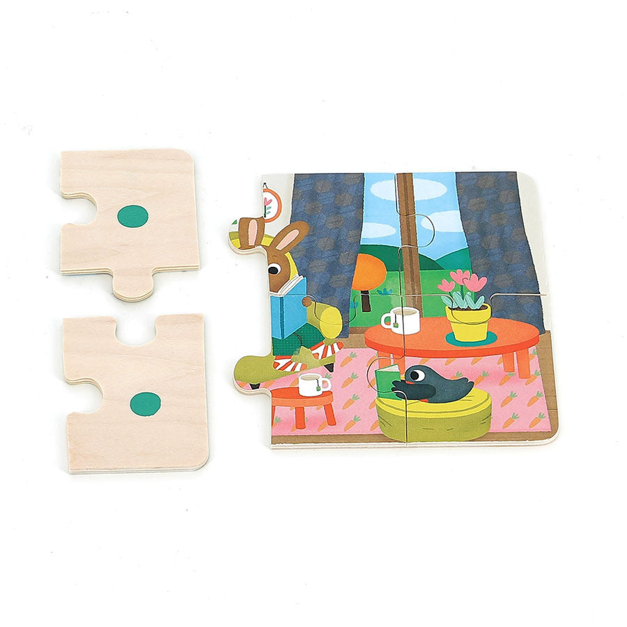 Coffret de 4 puzzles en bois, La maison