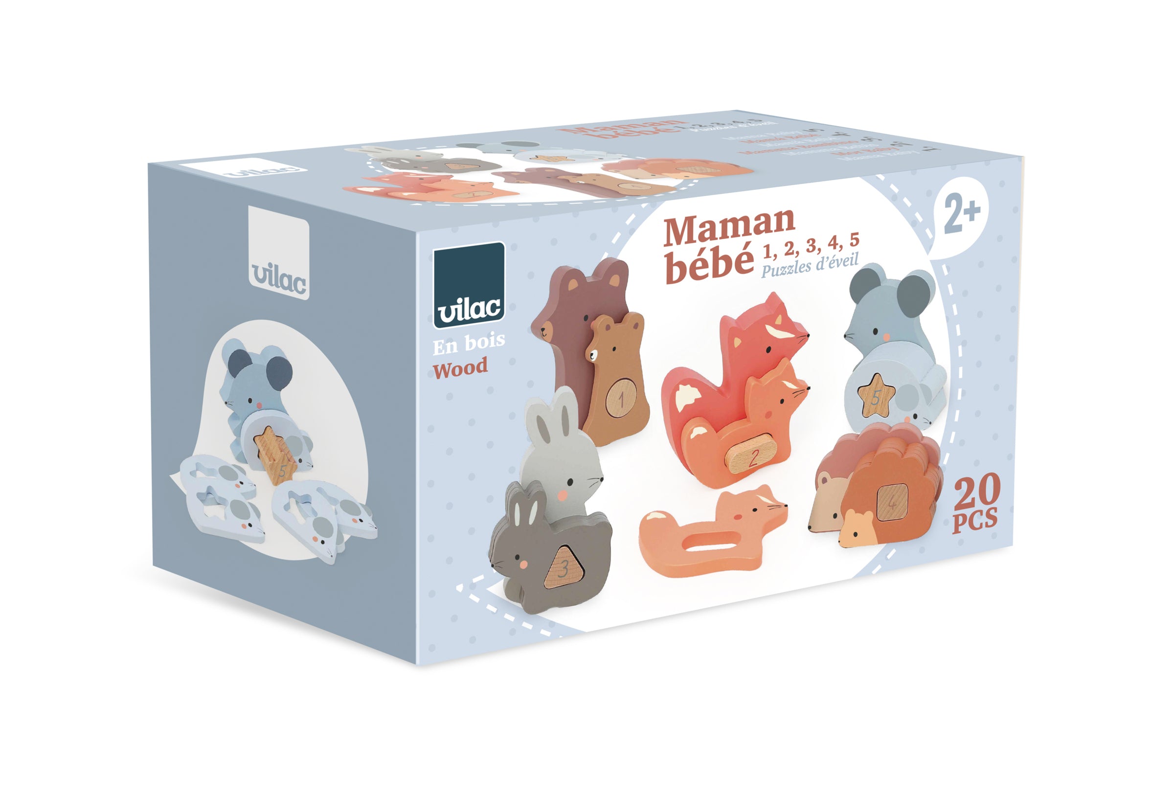 Maman-bébé - Puzzles d'éveil en bois