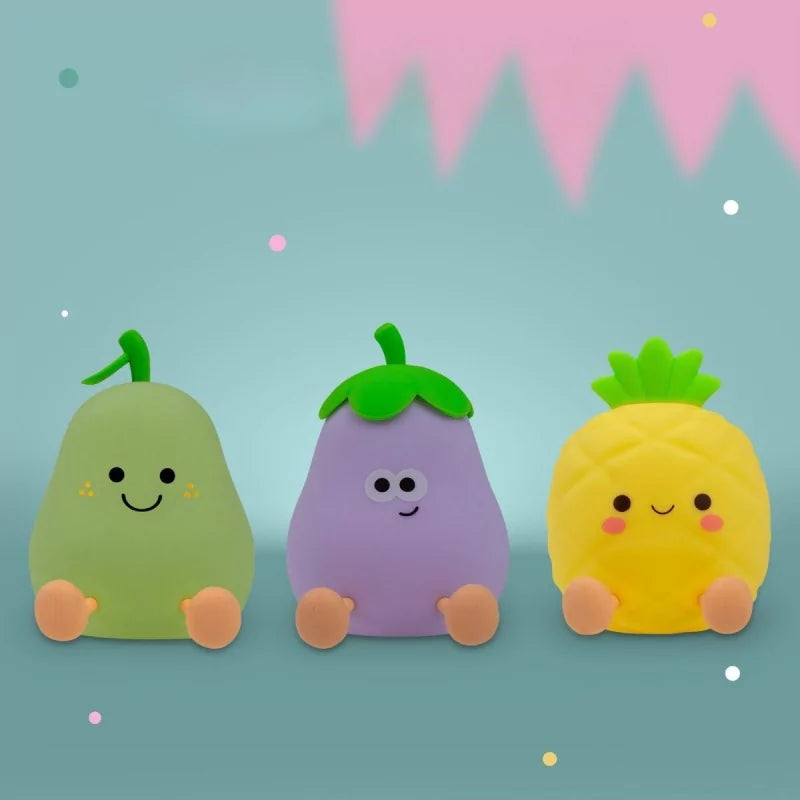 Lot de 3 mini veilleuses - Fruit Team