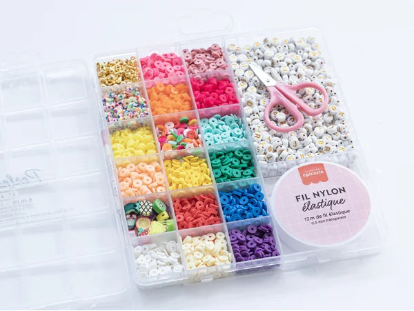 Boîte de 16 couleurs de perles heishi 6 mm - Pop
