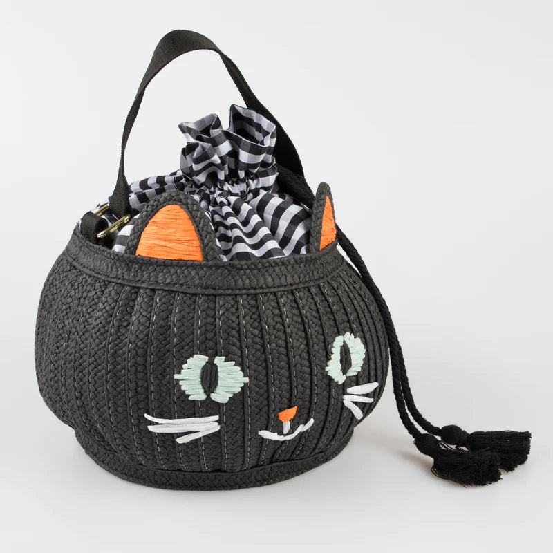 Panier Chat en rafia pour la récolte des bonbons -  MERI MERI
