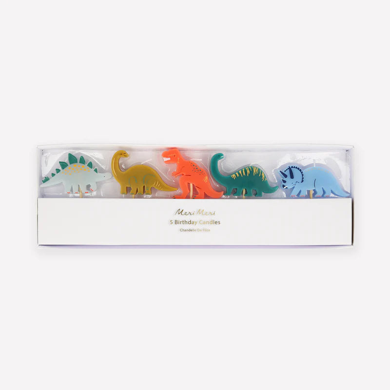 Assortiment de 5 bougies dinosaures - MERI MERI