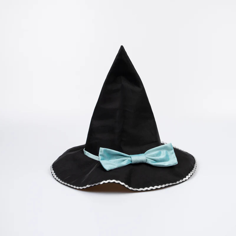 Cape de Sorcière en tulle, motifs simili-cuir, chapeau organdi, baguette 3-6 ans - MERI MERI