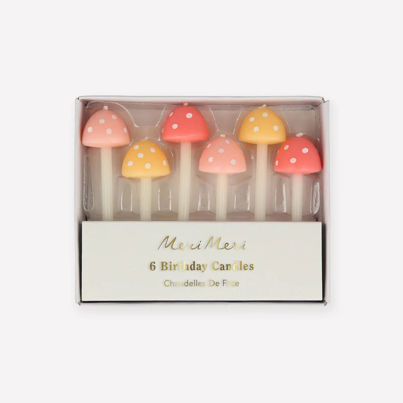 Assortiment de 6 bougies Champignon - MERI MERI