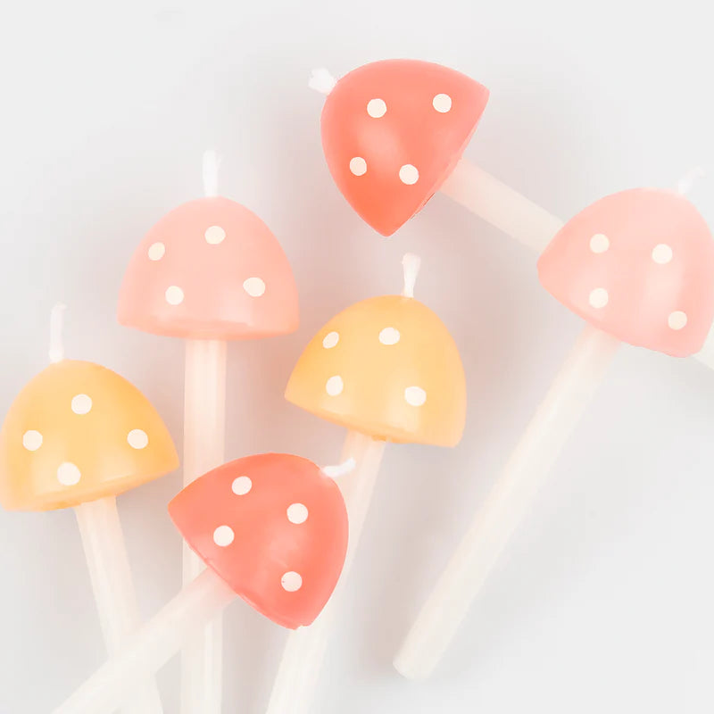 Assortiment de 6 bougies Champignon - MERI MERI