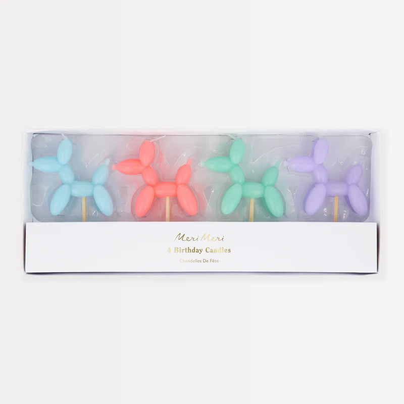 Assortiment de 4 bougies chiens en ballons - MERI MERI