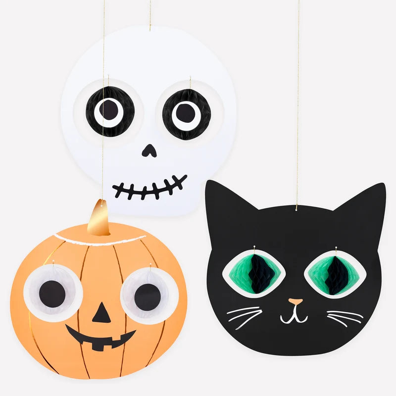 Décorations suspendues Têtes d’Halloween – Lot de 3