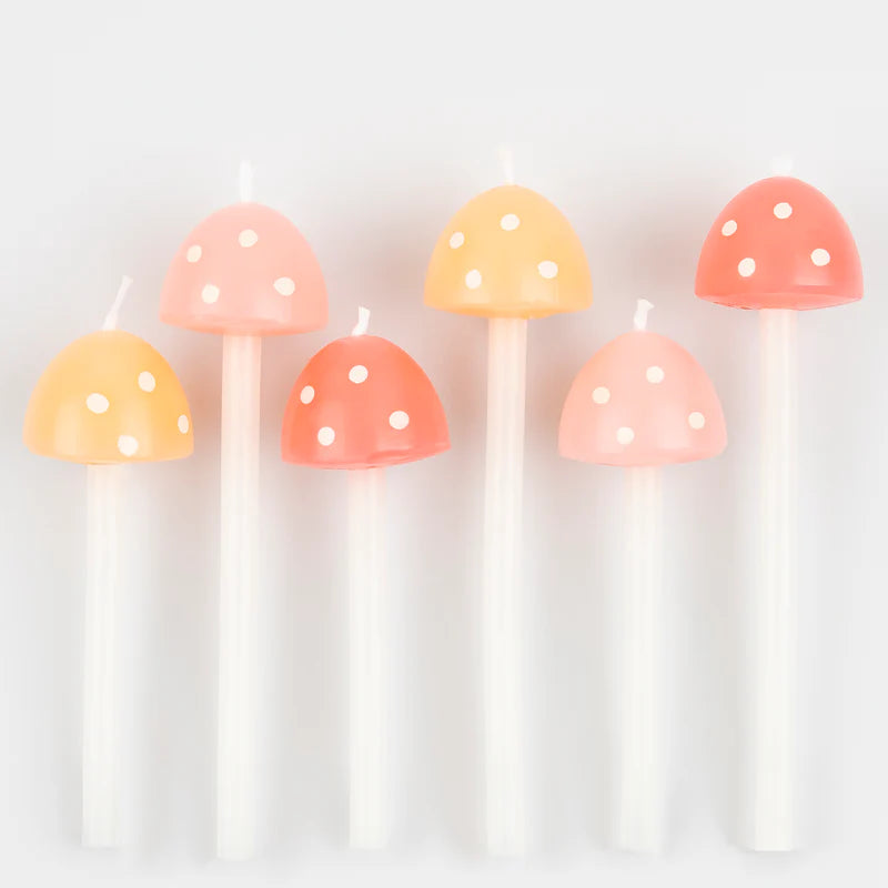 Assortiment de 6 bougies Champignon - MERI MERI