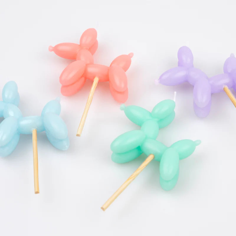Assortiment de 4 bougies chiens en ballons - MERI MERI