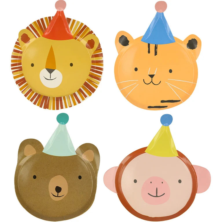 8 Assiettes Découpées La Parade des Animaux