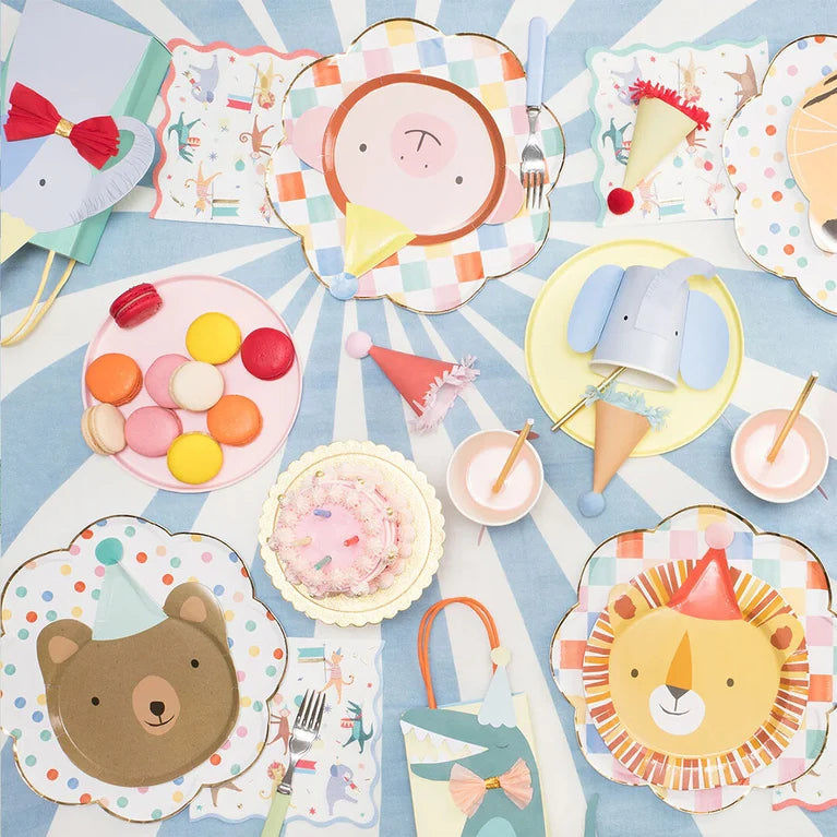 8 Assiettes Découpées La Parade des Animaux