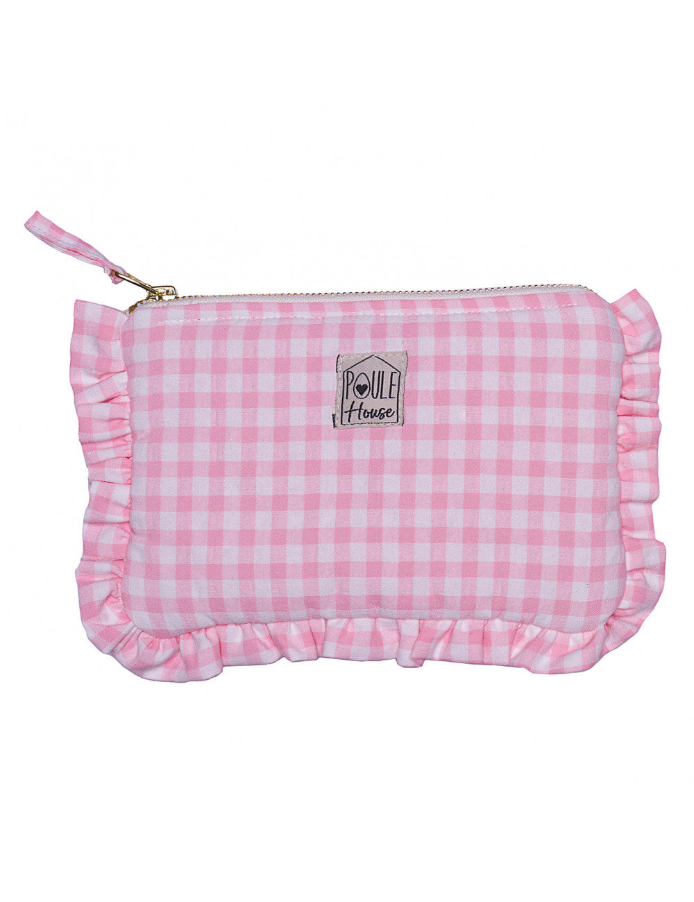 Lola : Pochette froufrou - vichy rose