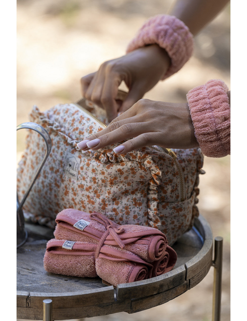 Marylou : Grande trousse de toilette à froufrou - gaze liberty