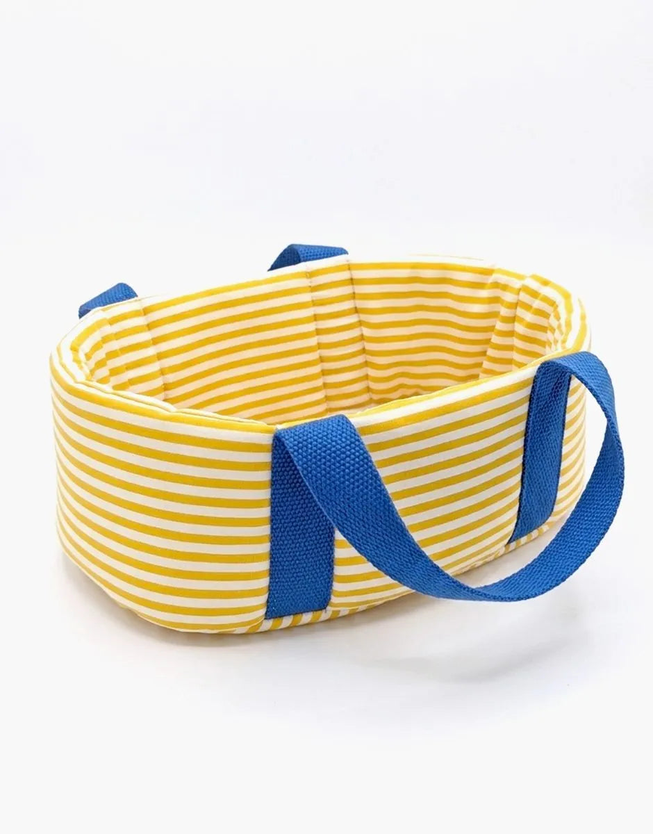 Couffin pour poupées Mini Panchas rayé jaune