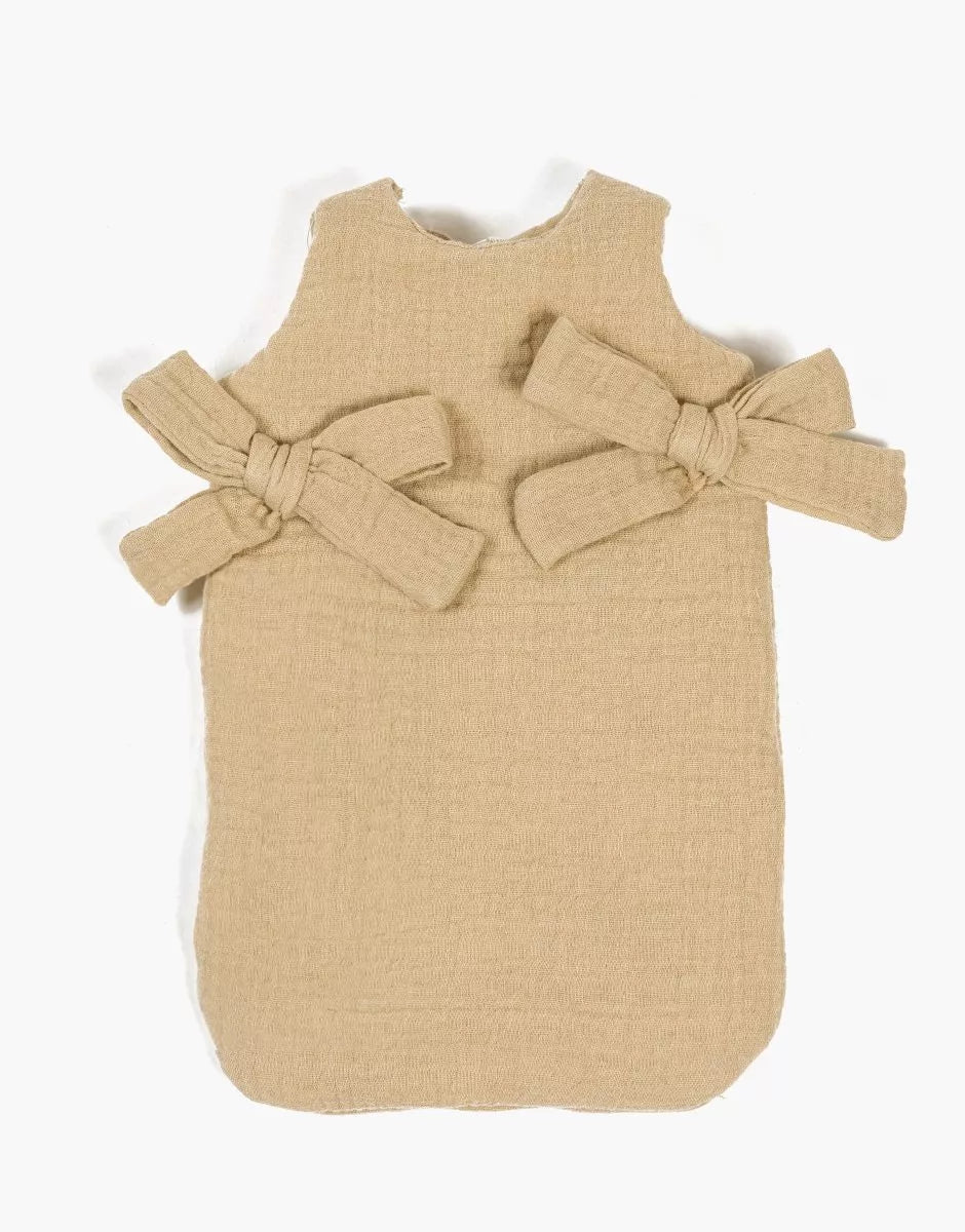 Turbulette poupée à noeuds en gaze de coton latte - MINIKANE