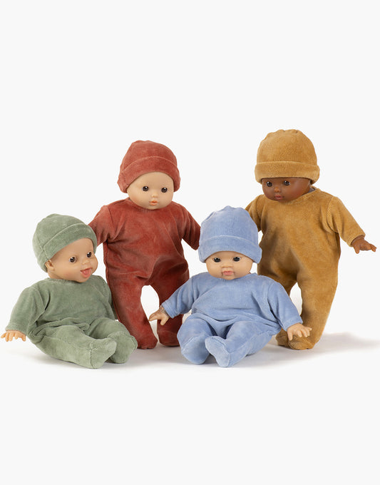 Babies- Ensemble dors bien sans col et bonnet en velours nikky