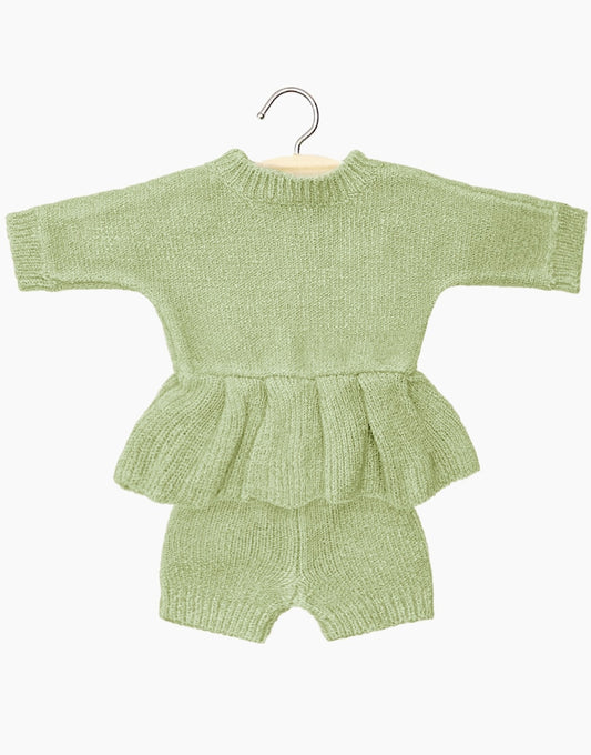 Ensemble Félicie en tricot thé vert