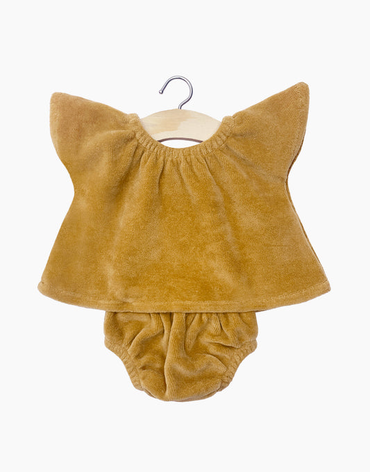 Ensemble top Mazarine et culotte Charlotte en velours nikky camel