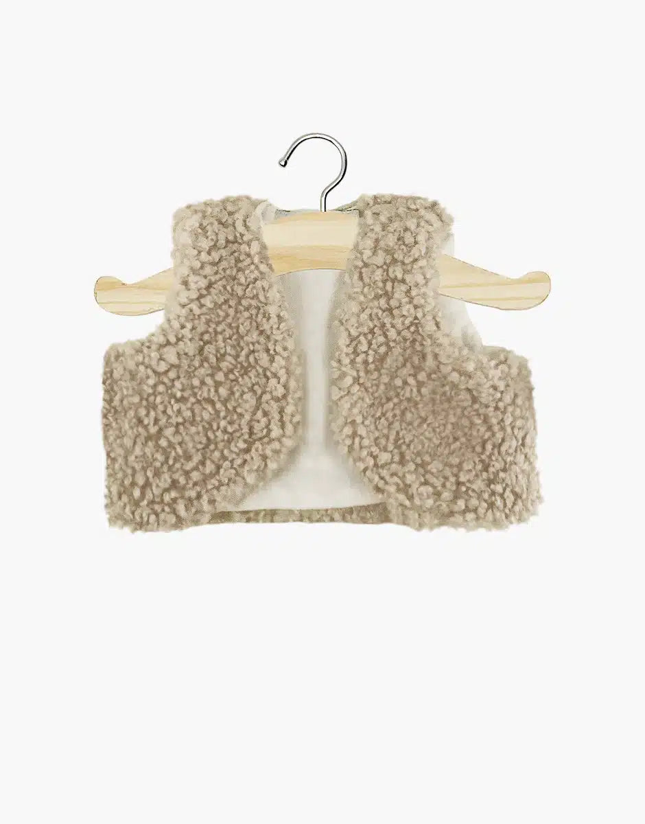 Gilet sans manches Tao en bouclette beige