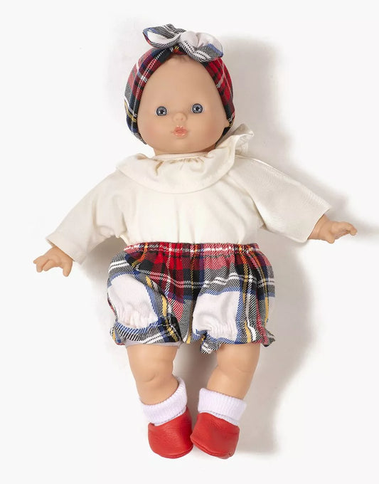 Babies - Ensemble fille avec bloomer et headband à carreaux Tartan écru