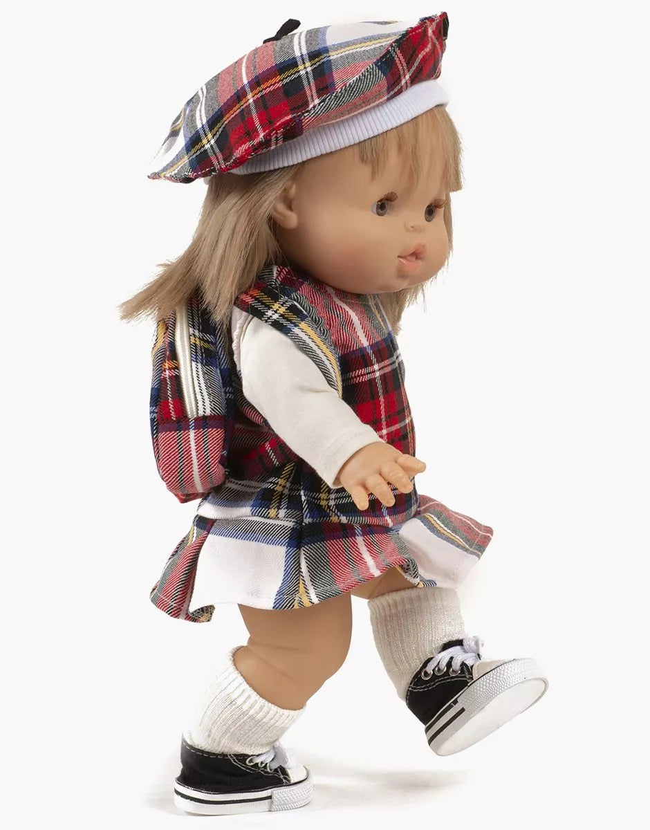 Ensemble Diana avec robe à carreaux Tartan écru