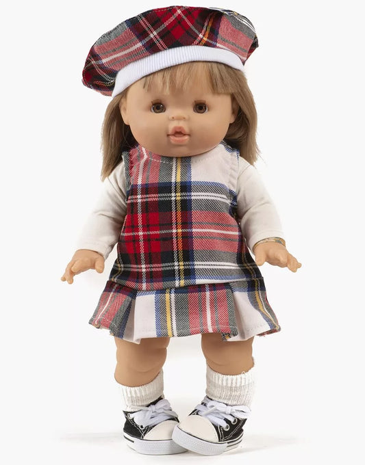 Ensemble Diana avec robe à carreaux Tartan écru