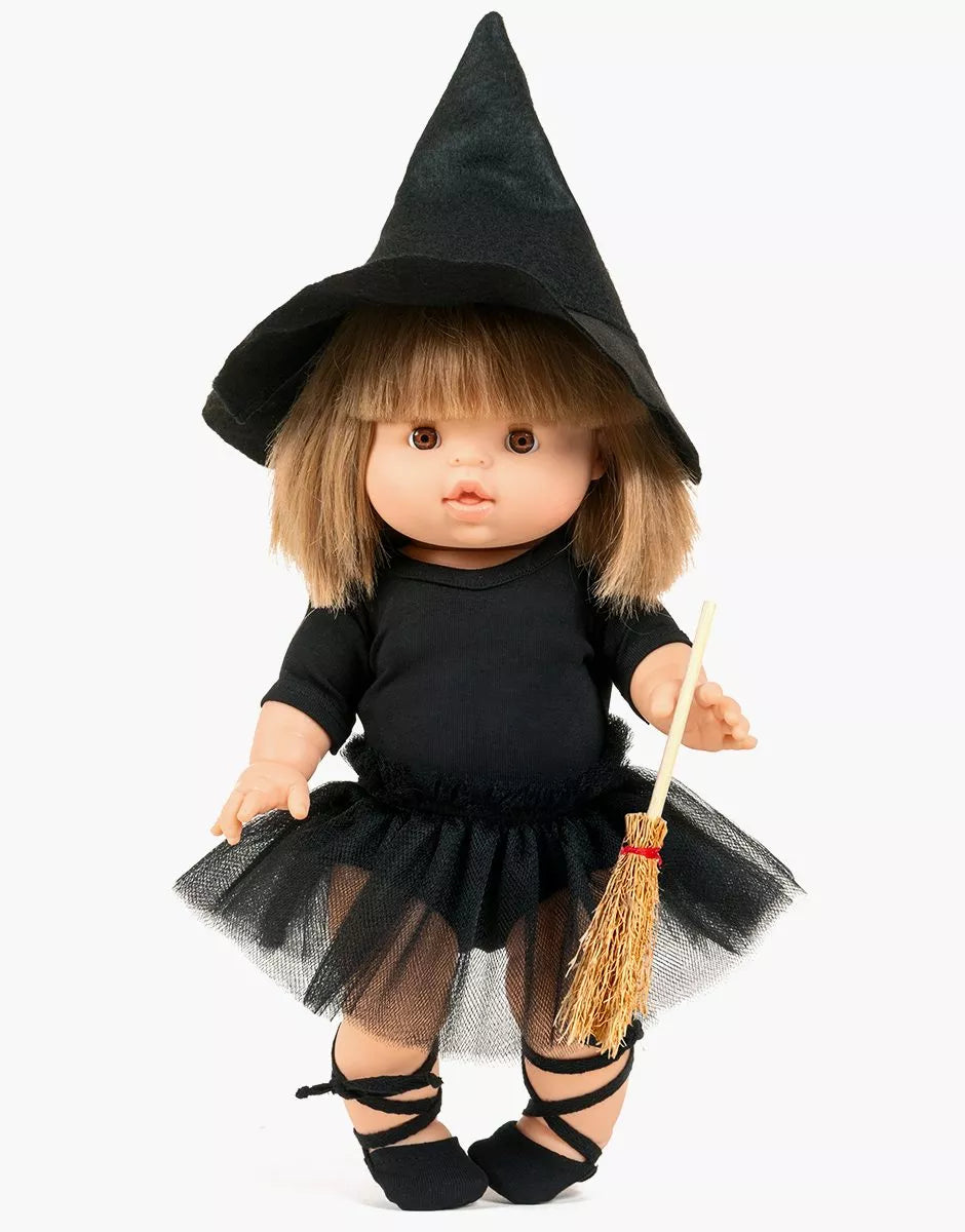 Les P’tits Déguiz’ – Ensemble Halloween P’tite sorcière noir avec chapeau et balais - MINIKANE