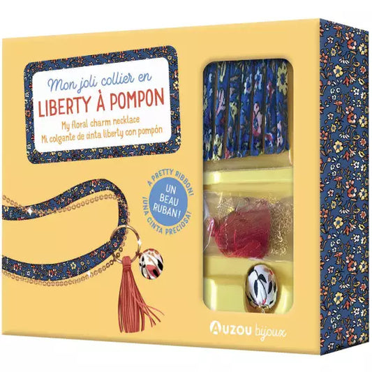 Mon joli collier en liberty à pompon