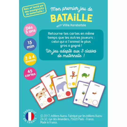 Jeux de cartes - Mon premier jeu de bataille - Animaux du monde