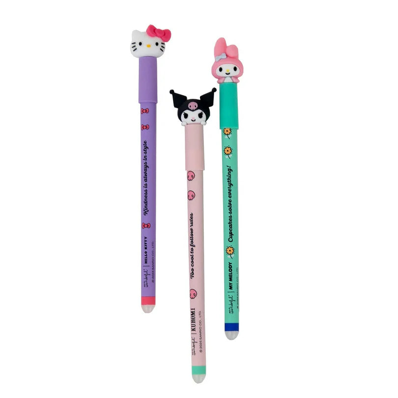 Set de 3 stylos effaçables Bo-Bo – Hello Kitty, My Melody et Kuromi
