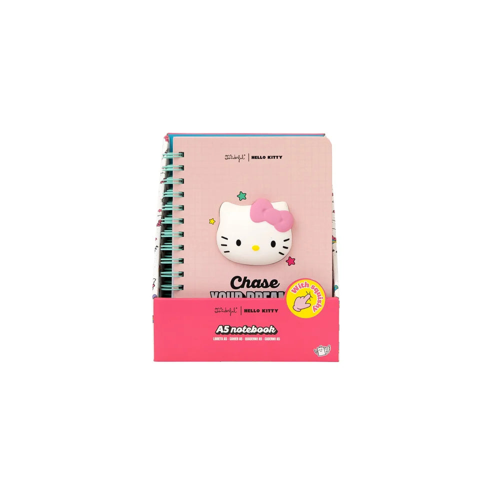 Carnet A5 avec squishy Hello Kitty - Chase your dreams, they know the way