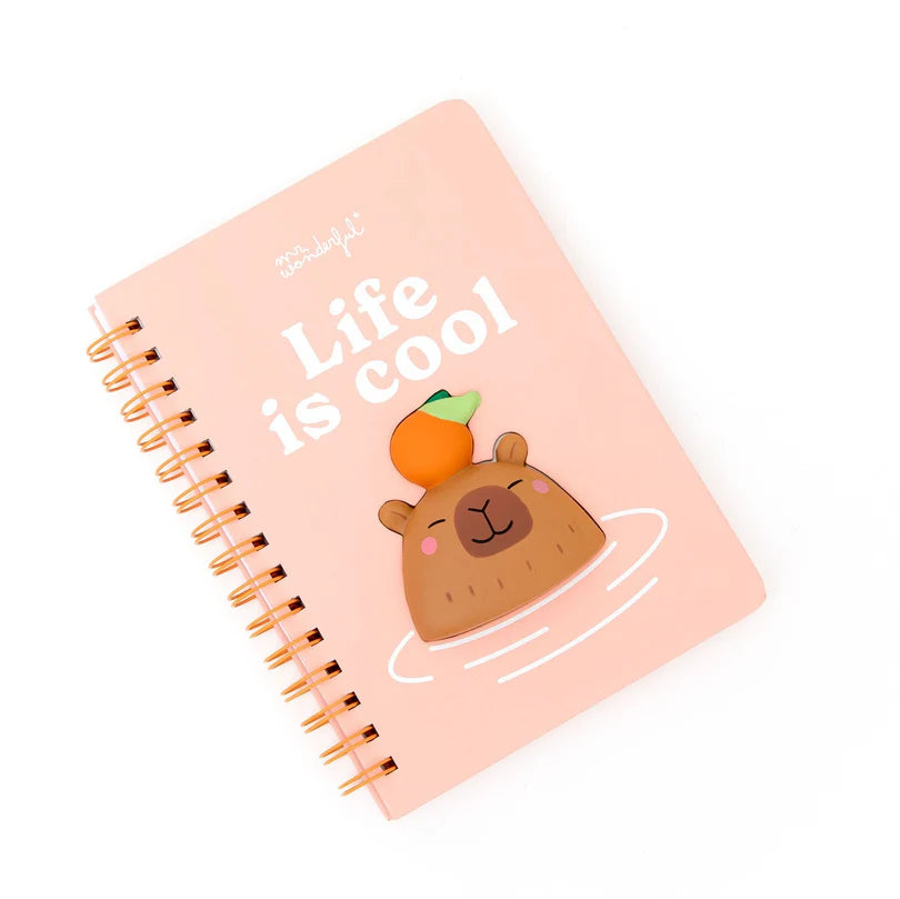 Carnet A5 3D squishy capybara - Life is cool