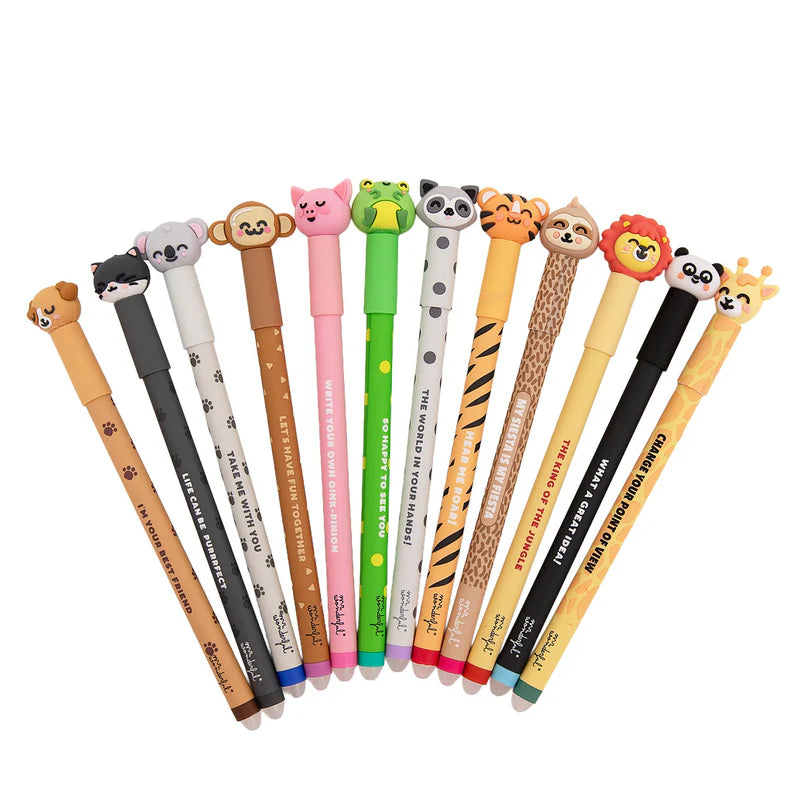 Set de 12 stylos effaçables Bo-Bo - Animaux