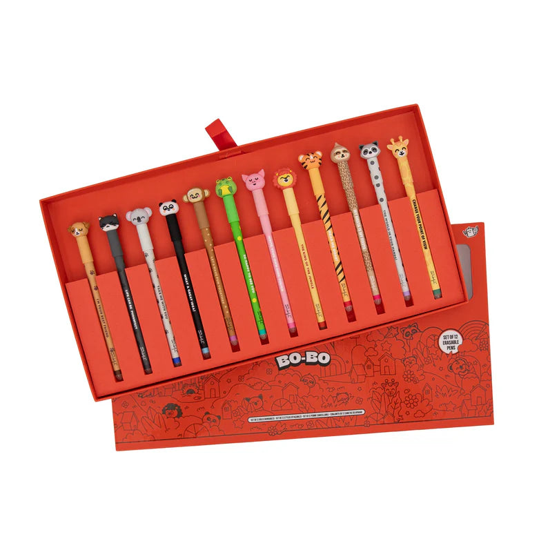 Set de 12 stylos effaçables Bo-Bo - Animaux