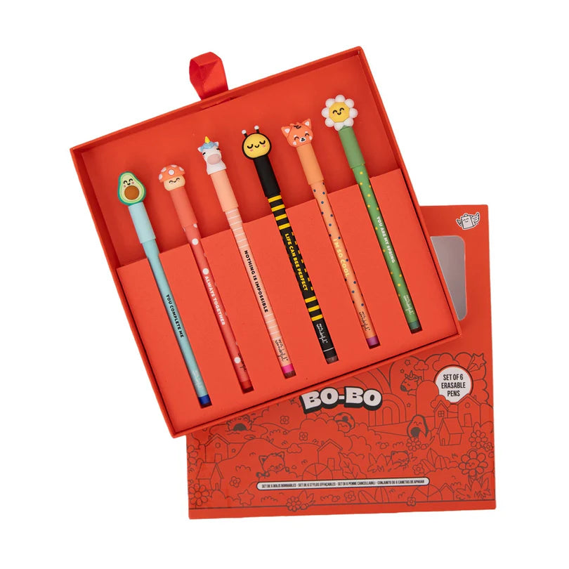 Set de 6 stylos effaçables Bo-Bo - Animaux
