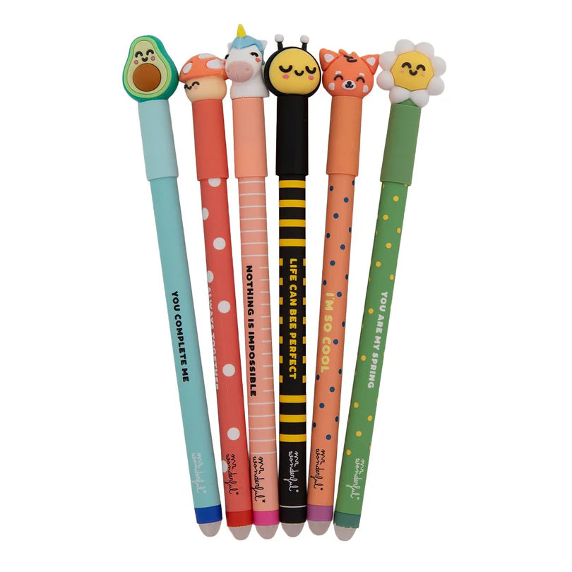 Set de 6 stylos effaçables Bo-Bo - Animaux