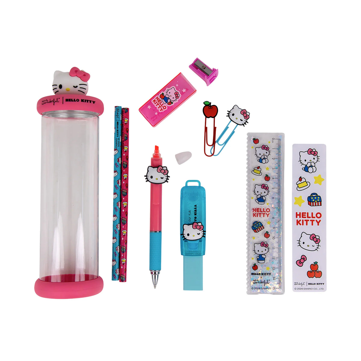 Trousse rigide avec accessoires d'écriture - Hello Kitty