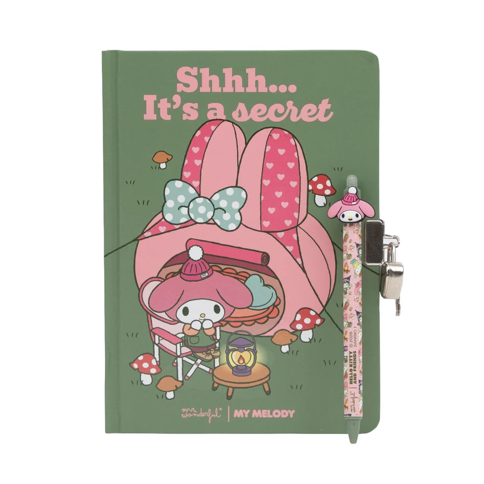 Journal intime + stylo effaçable My Melody Hello Kitty - Shhh... It's a secret