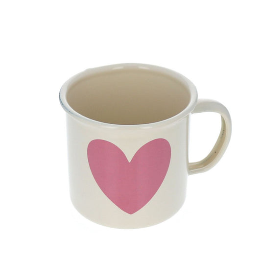 Petit mug émaillé cœur rose