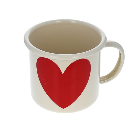 Mug émaillé cœur rouge