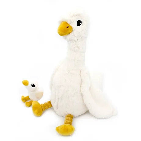 PTIPOTOS BY LES DEGLINGOS PELUCHE MAMAN BEBE JEBONGOU L'OIE BLANCHE